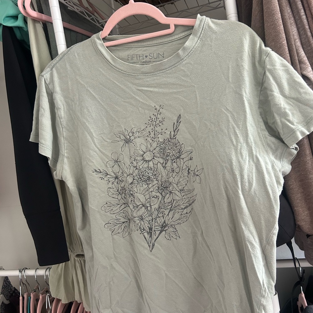 Fifth Sun White Graphic Short Sleeve Tee